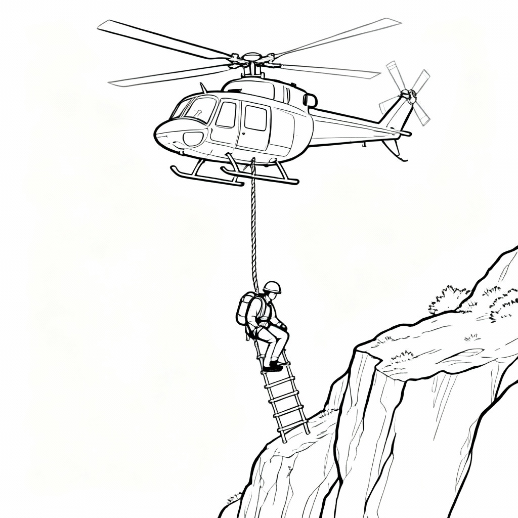 Rope Rescue Coloring Page