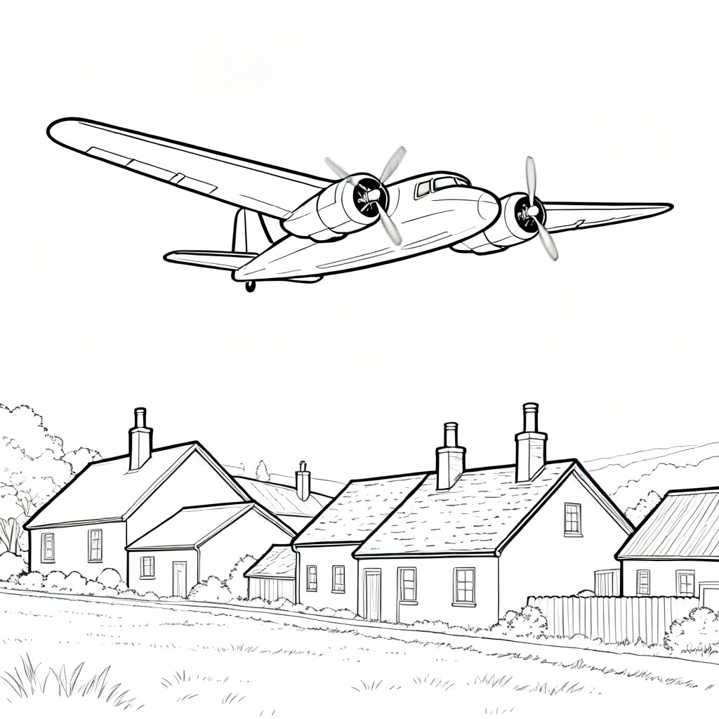 Twin Engine Coloring Page