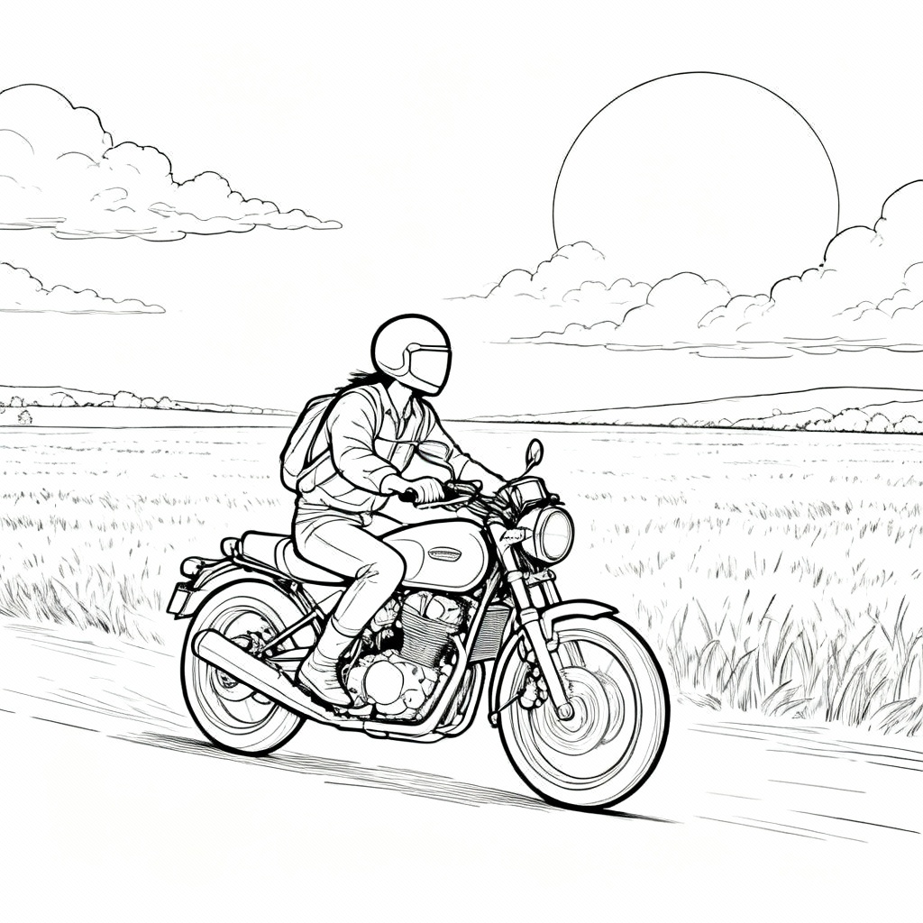 Free Motorcycle Coloring Page