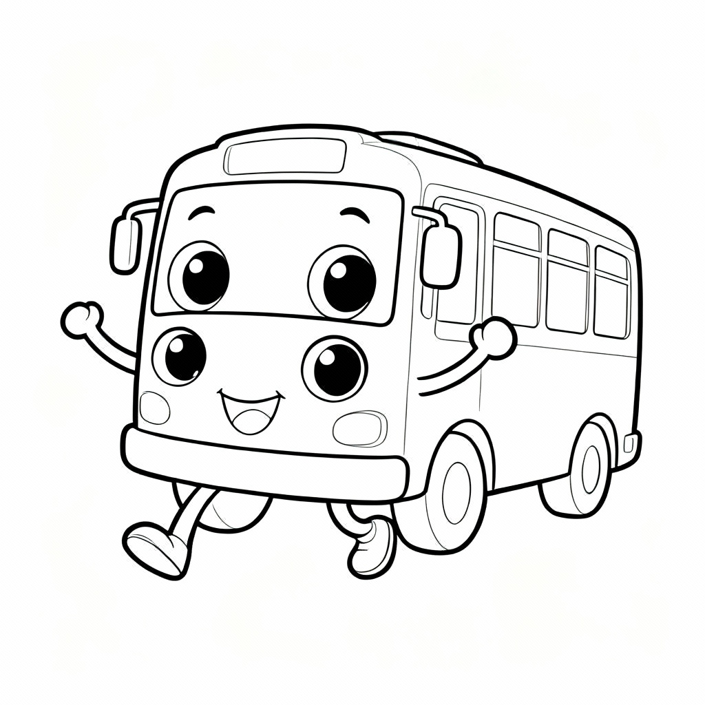 Dancing Bus Coloring Page