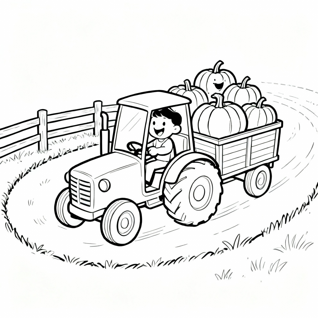 Little Tractor Coloring Page