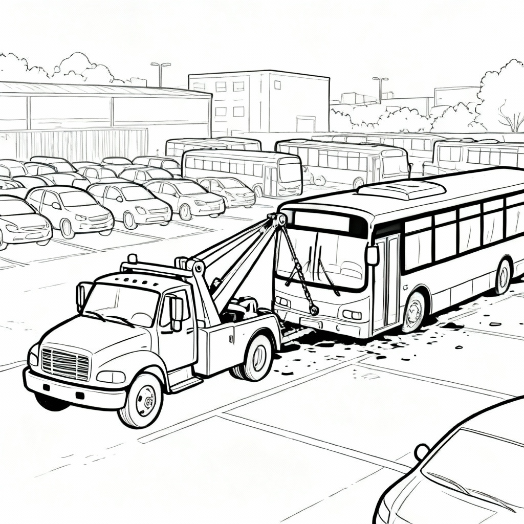 Busy Lot Rescue Coloring Page