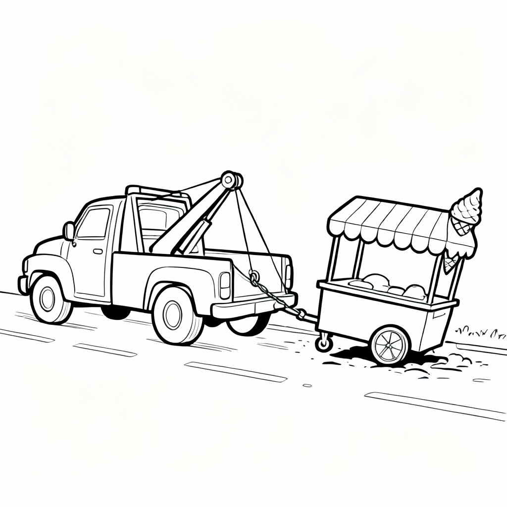 Ice Cream Cart Coloring Page