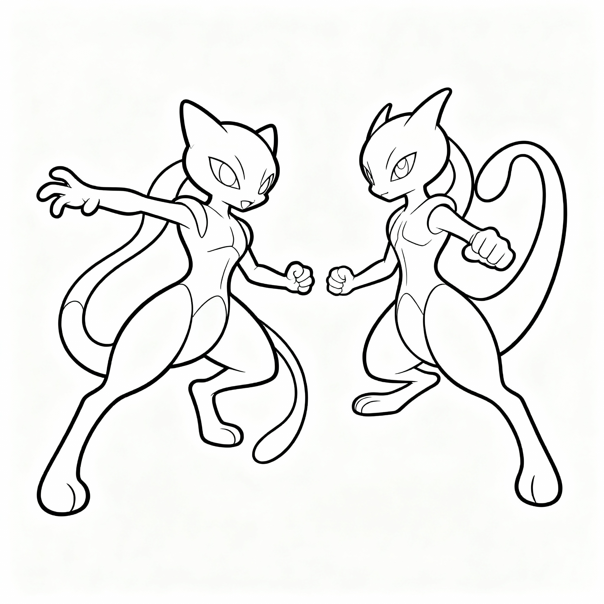 Mew and Mewto Battle pokemeon