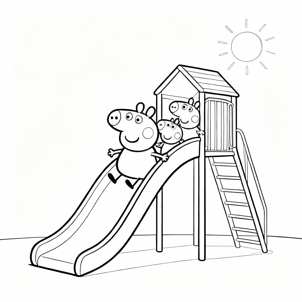 Peppa Park Coloring Page