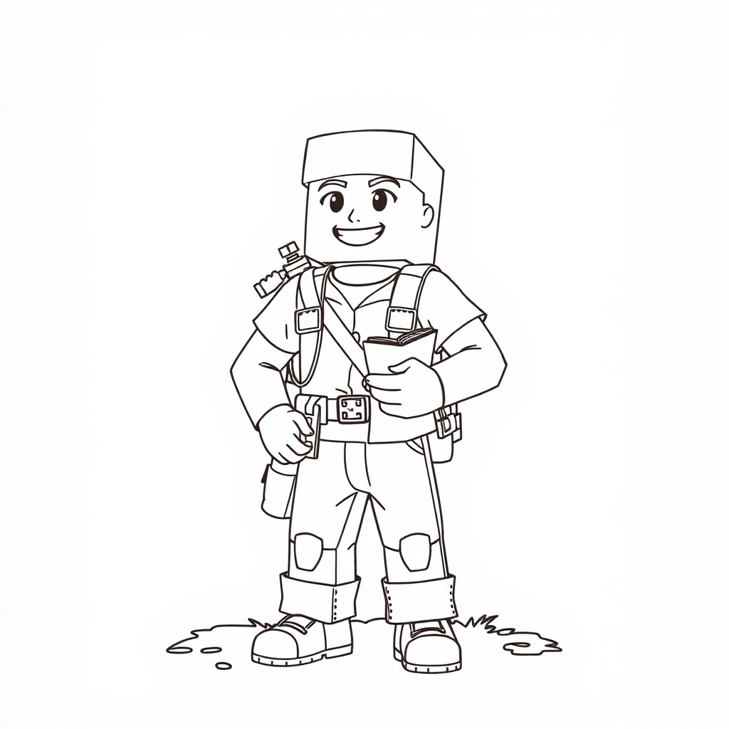 Charming Minecraft Coloring Page