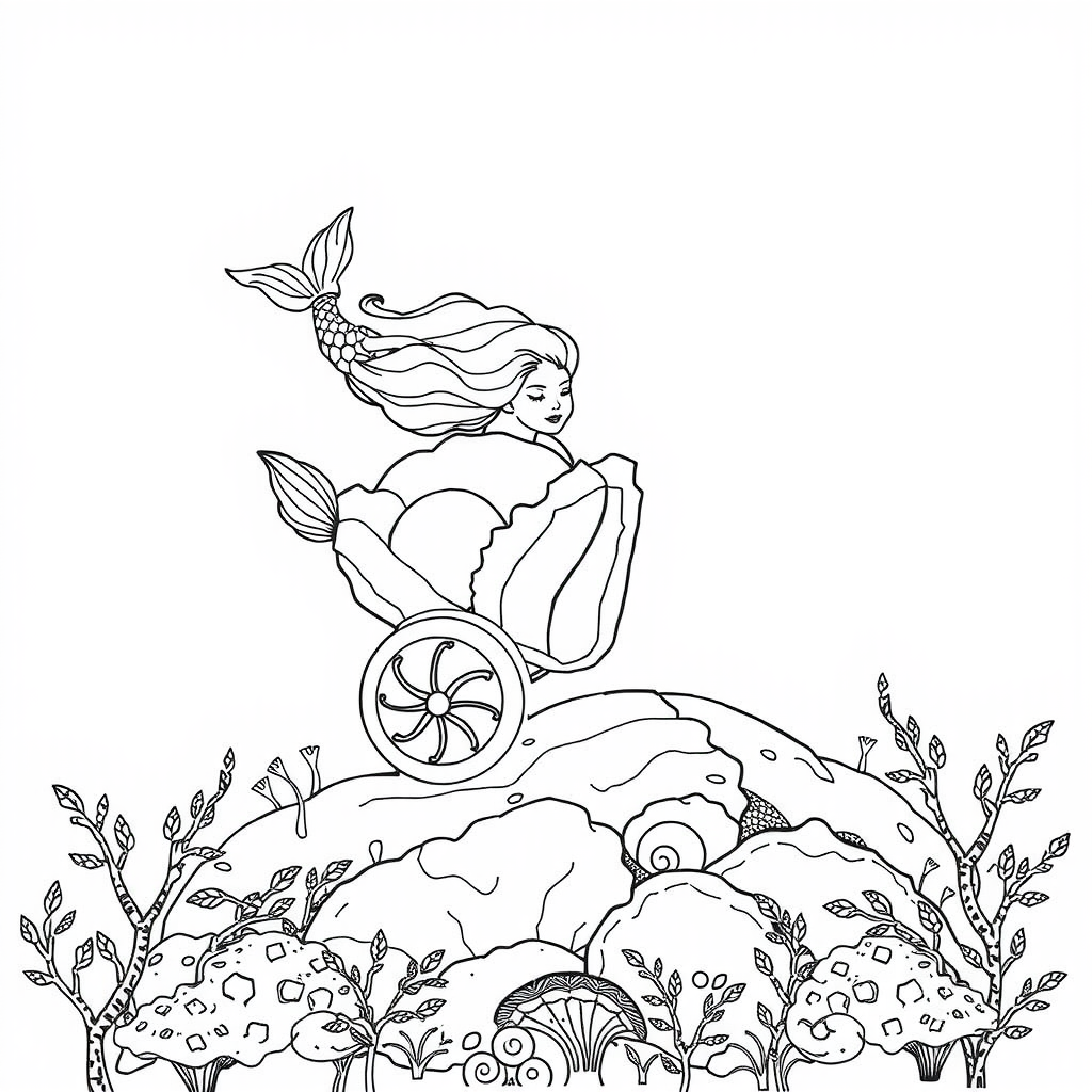 Mermaid Ocean Coloring Page