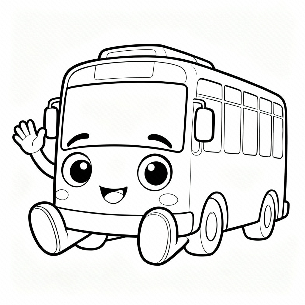 Sitting Bus Coloring Page