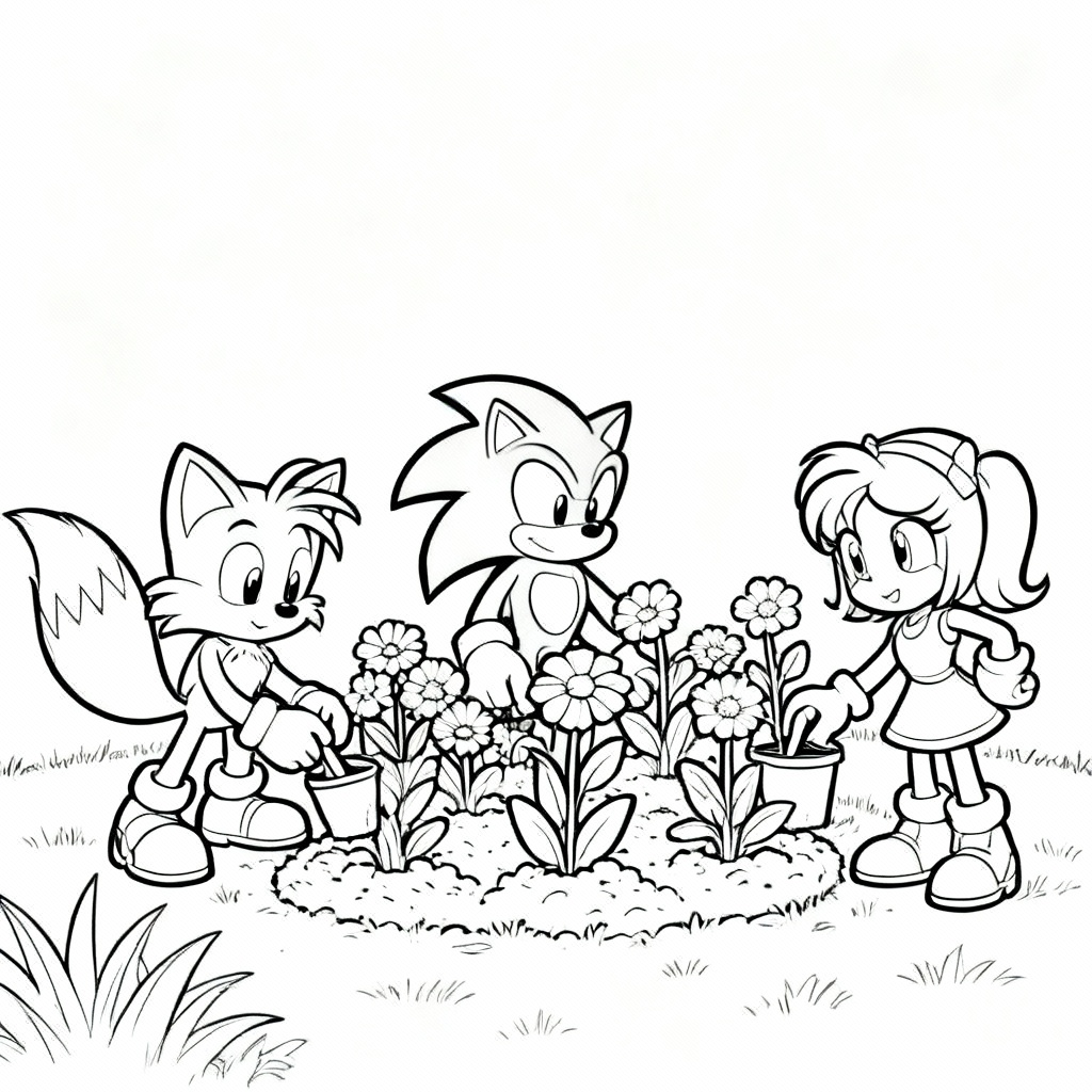 Sonic Garden Coloring Page