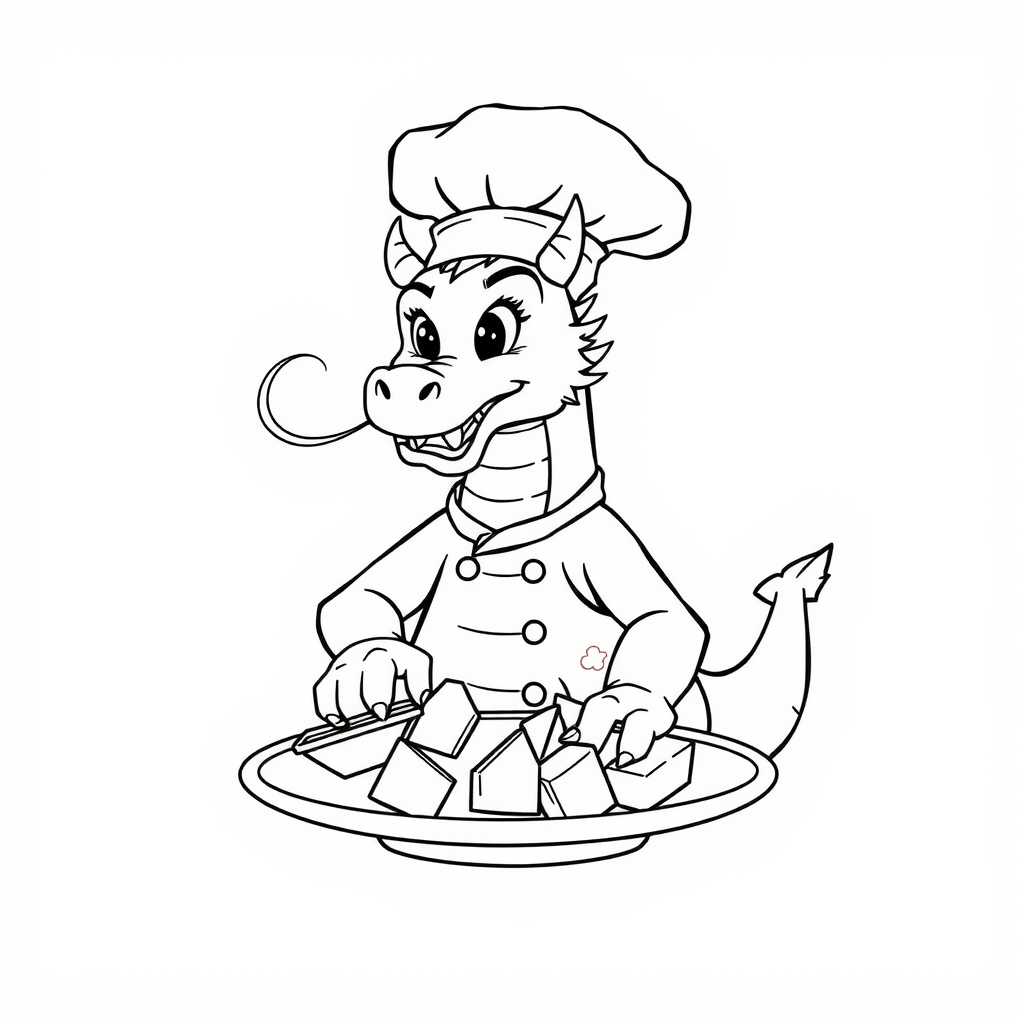 Sweet Dragon Coloring Page