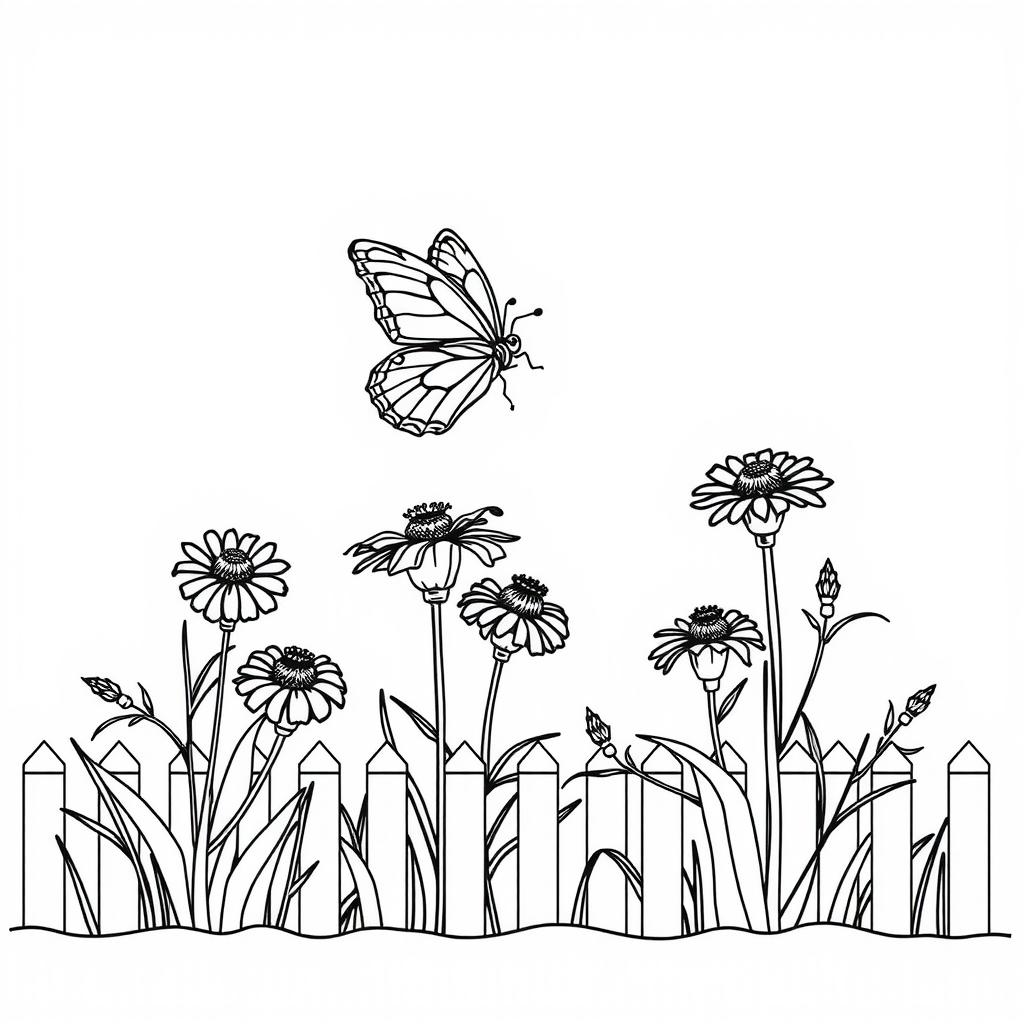 Garden Butterfly Coloring Page