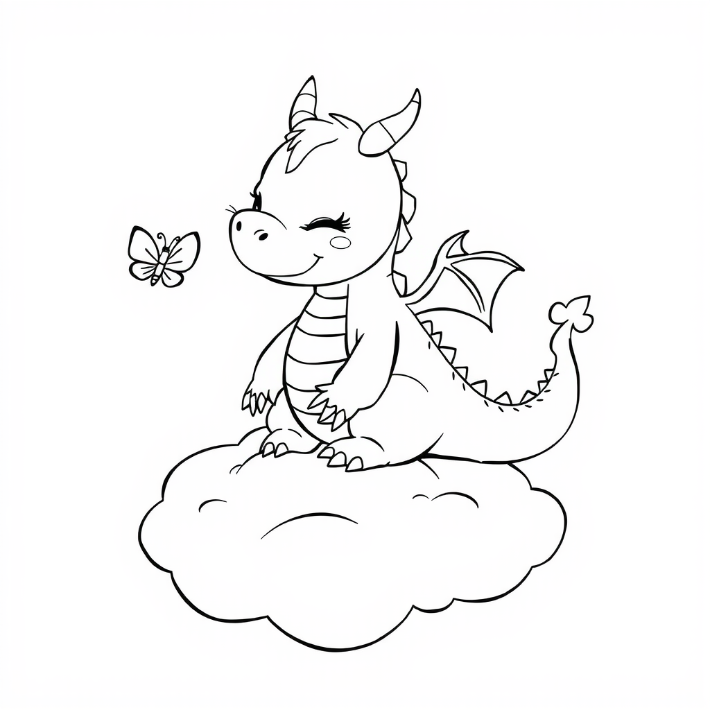 Joyful Dragon Coloring Page