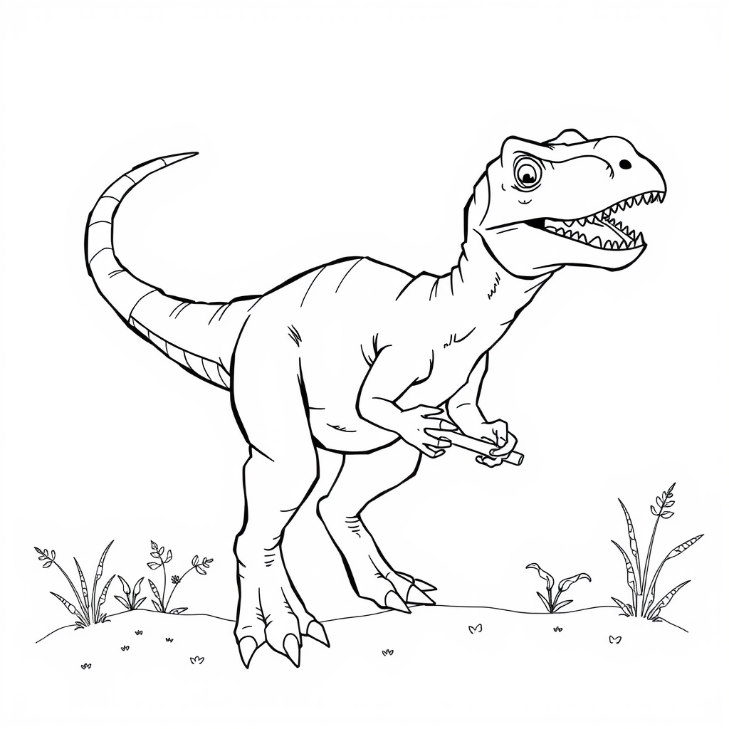 Velociraptor Art Coloring Page