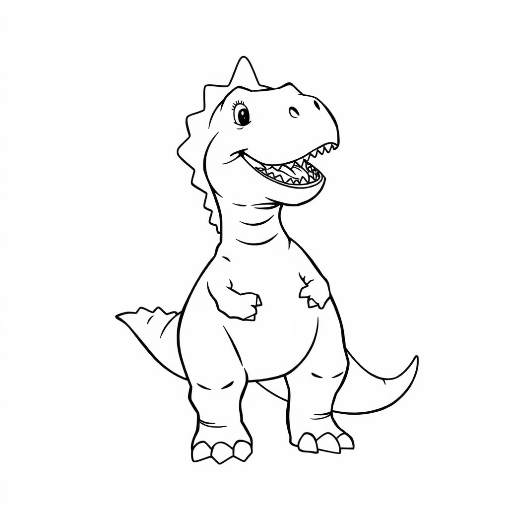 Sweet Dinosaur Coloring Page