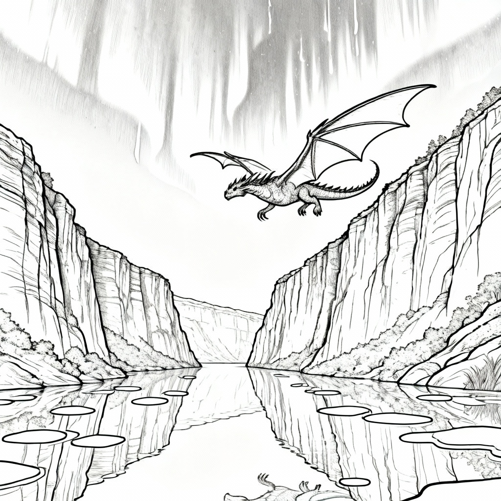 Aurora Dragon Coloring Page