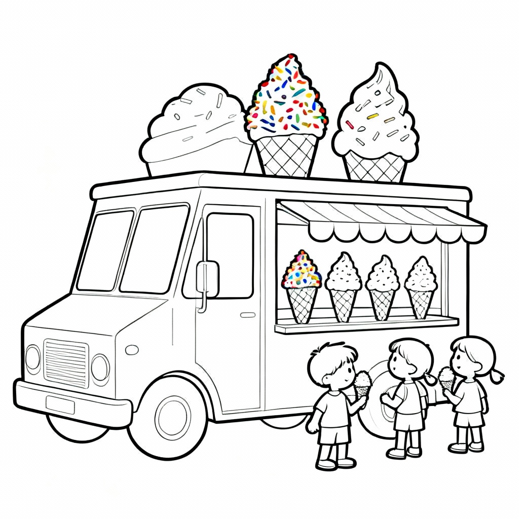 Toppings Truck Coloring Page