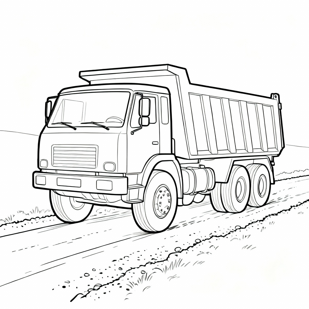 Path Dump Truck Coloring Page