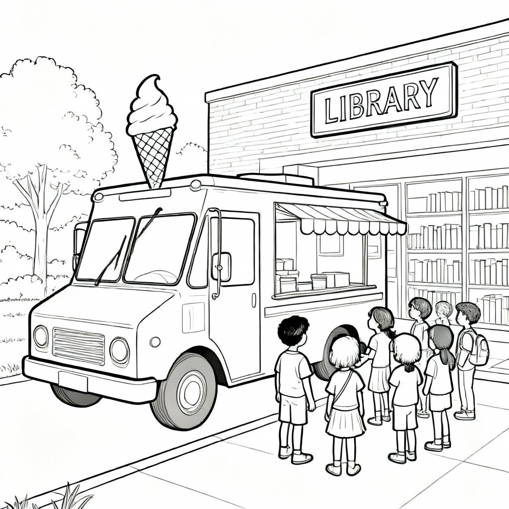 School Truck Coloring Page