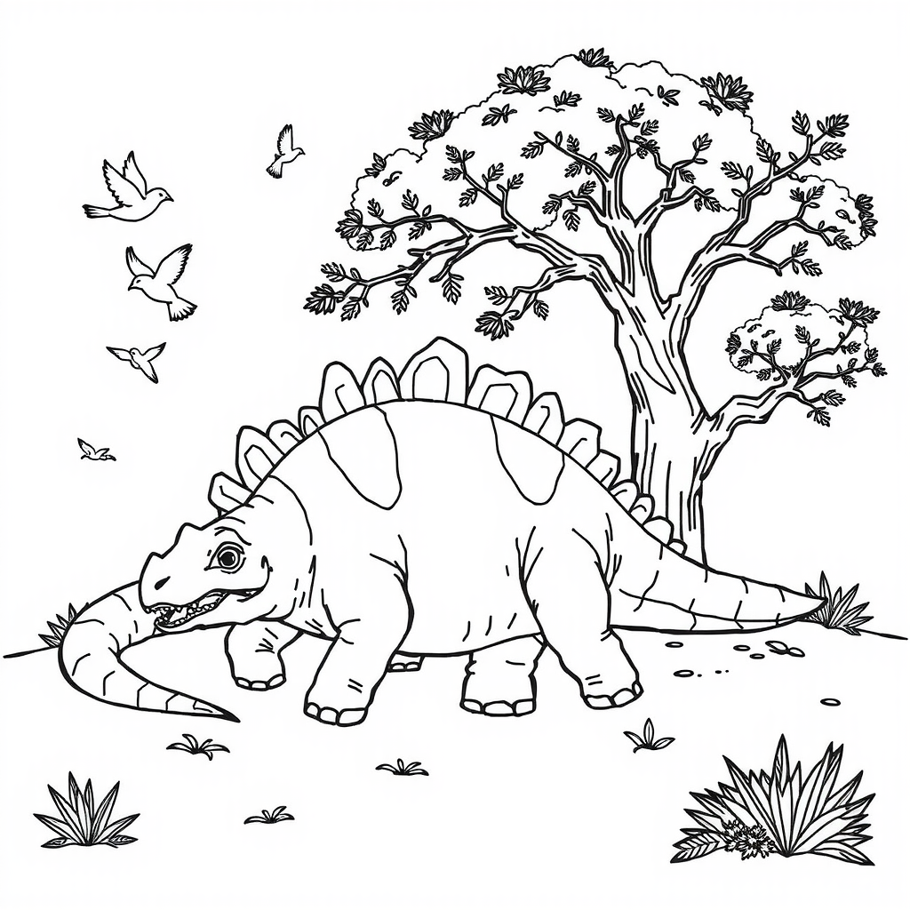 Mild Ankylosaurus Coloring Page