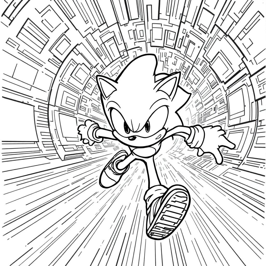 Joyful Sonic Coloring Page