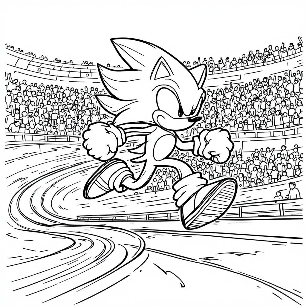 Playful Sonic Coloring Page