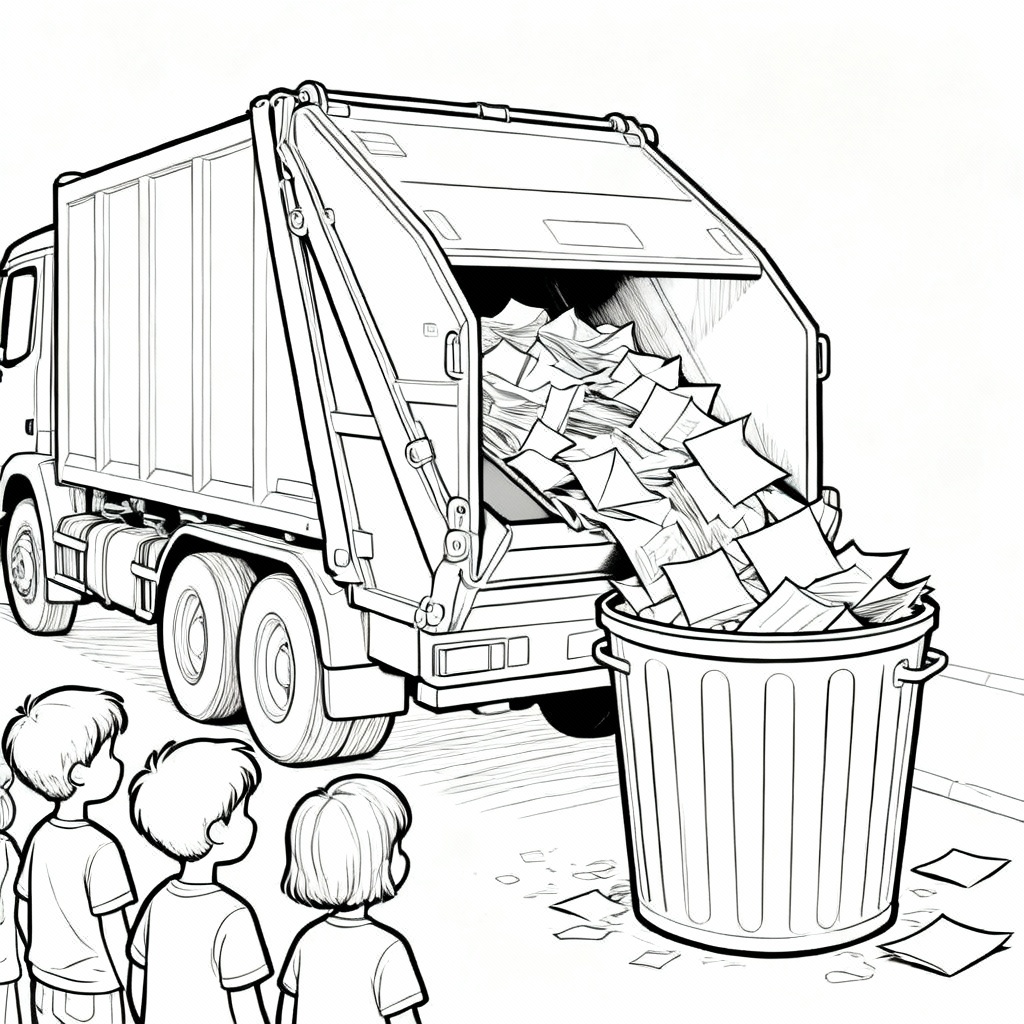 Dumpster Truck Coloring Page