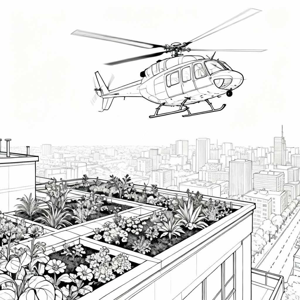 City View Takeoff Coloring Page