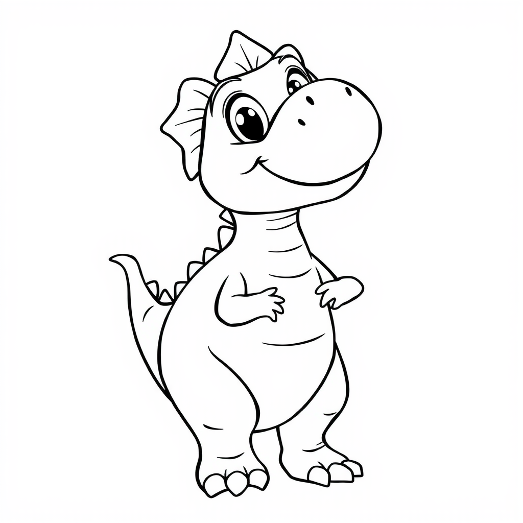 Joyful Dinosaur Coloring Page