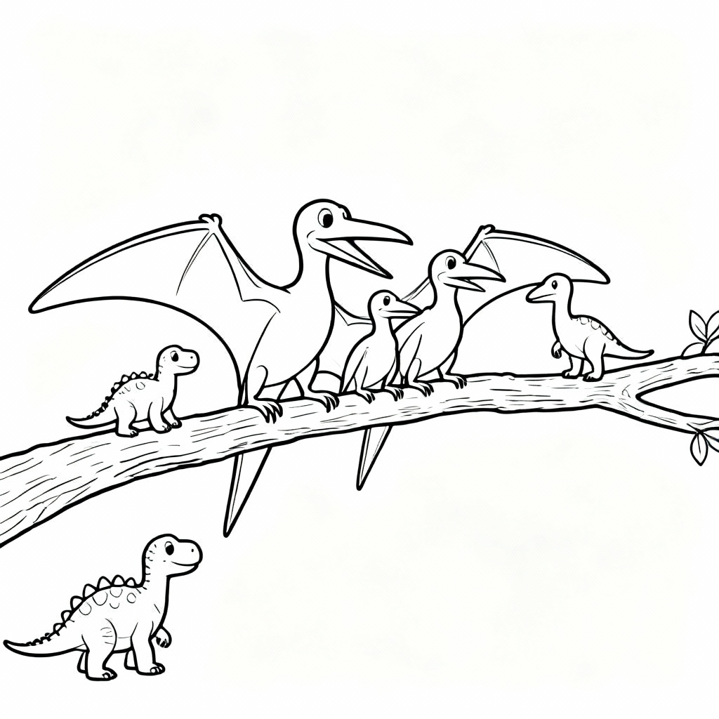 Tiny Ptero Coloring Page