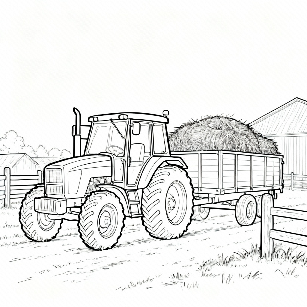 Tractor Trailer Coloring Page
