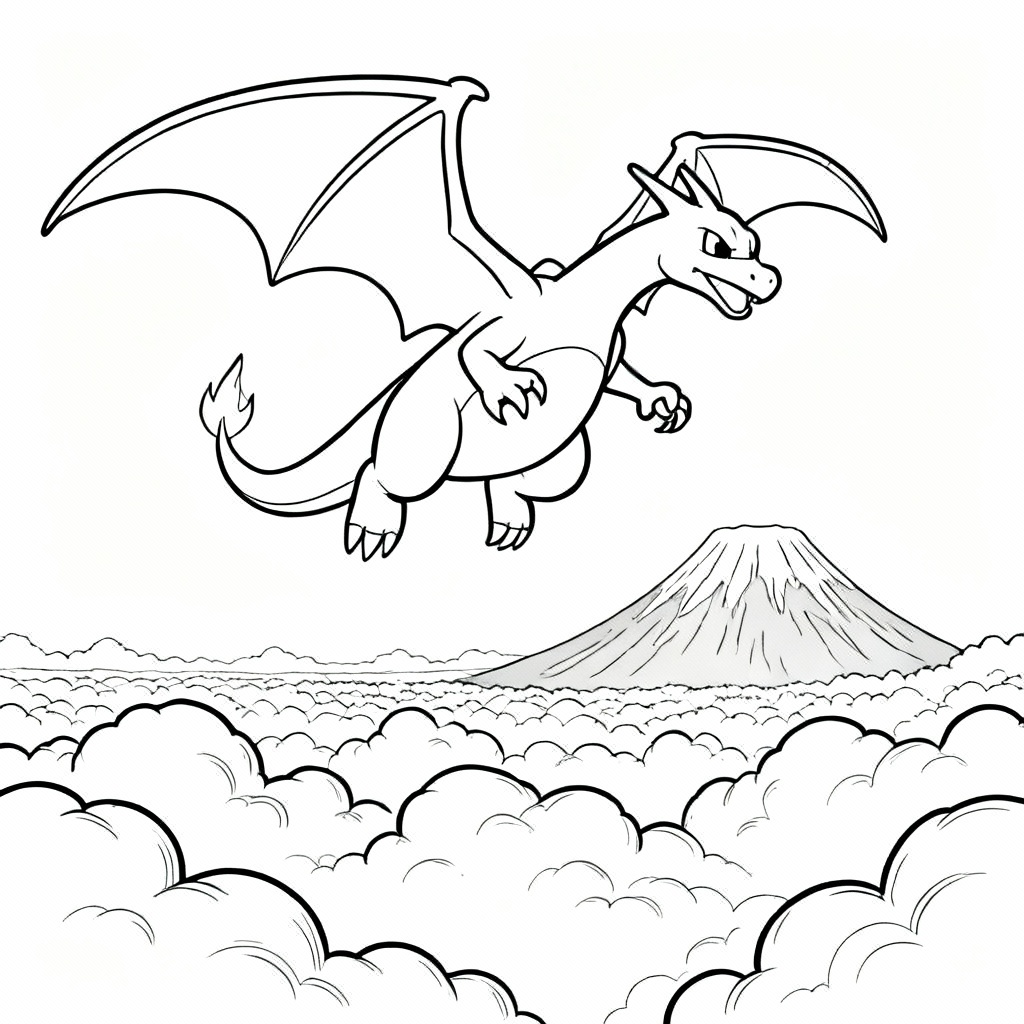 Charizard Soars Coloring Page