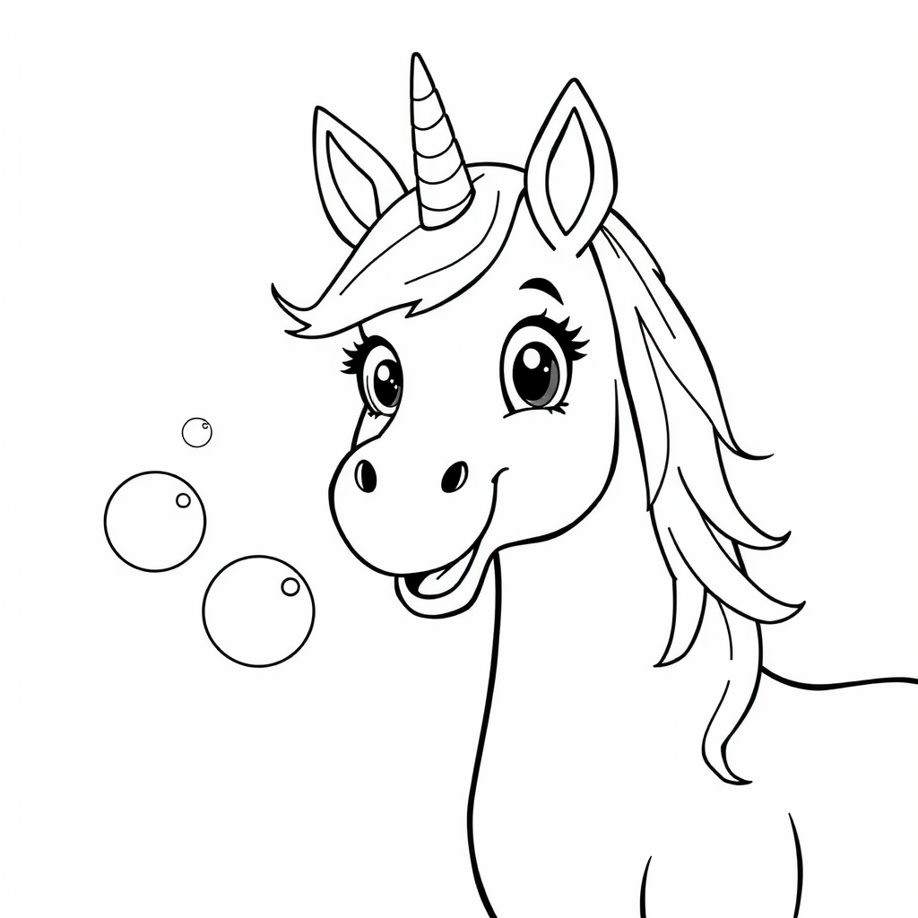 Sweet Unicorn Coloring Page