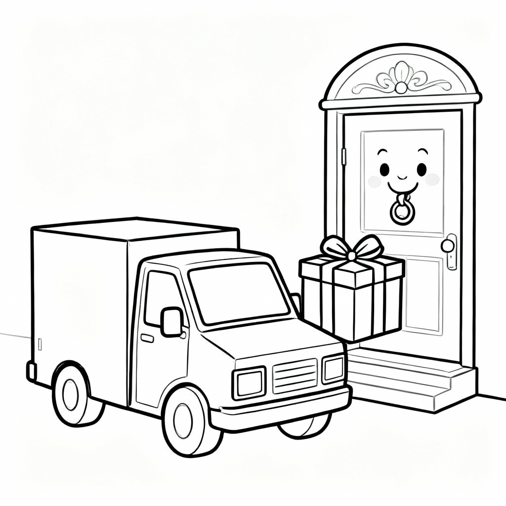 Delivery Car Coloring Page