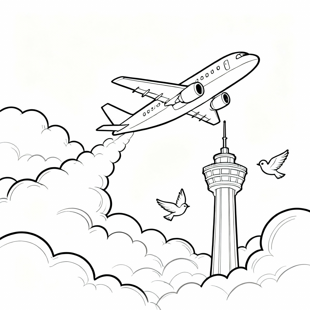 Airplane Climb Coloring Page