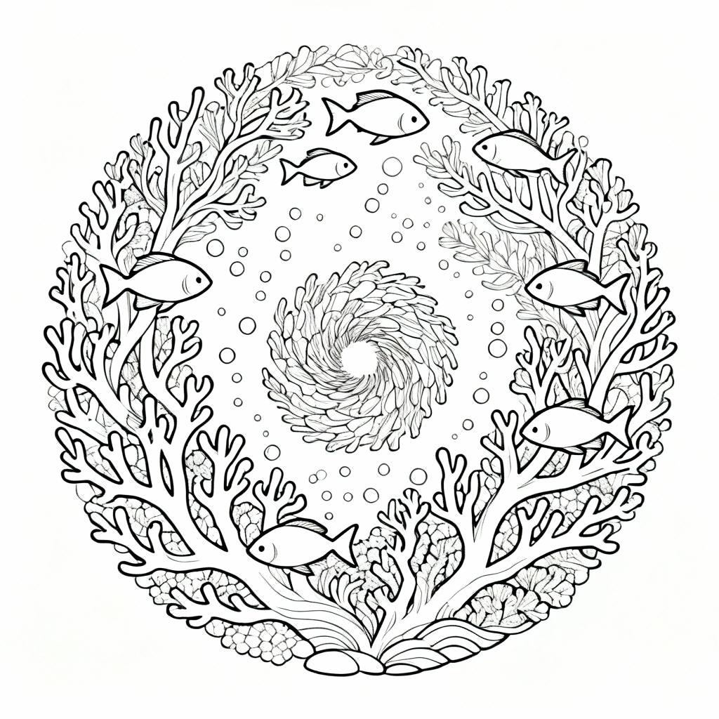 Ocean Mandala Coloring Page