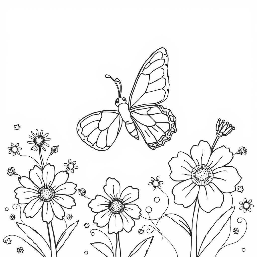 Busy Butterfly Coloring Page