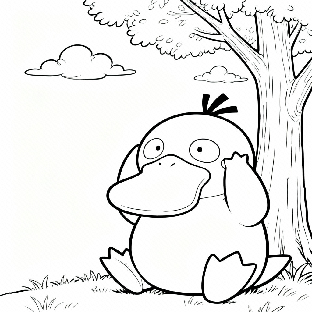 Psyduck Tree Coloring Page