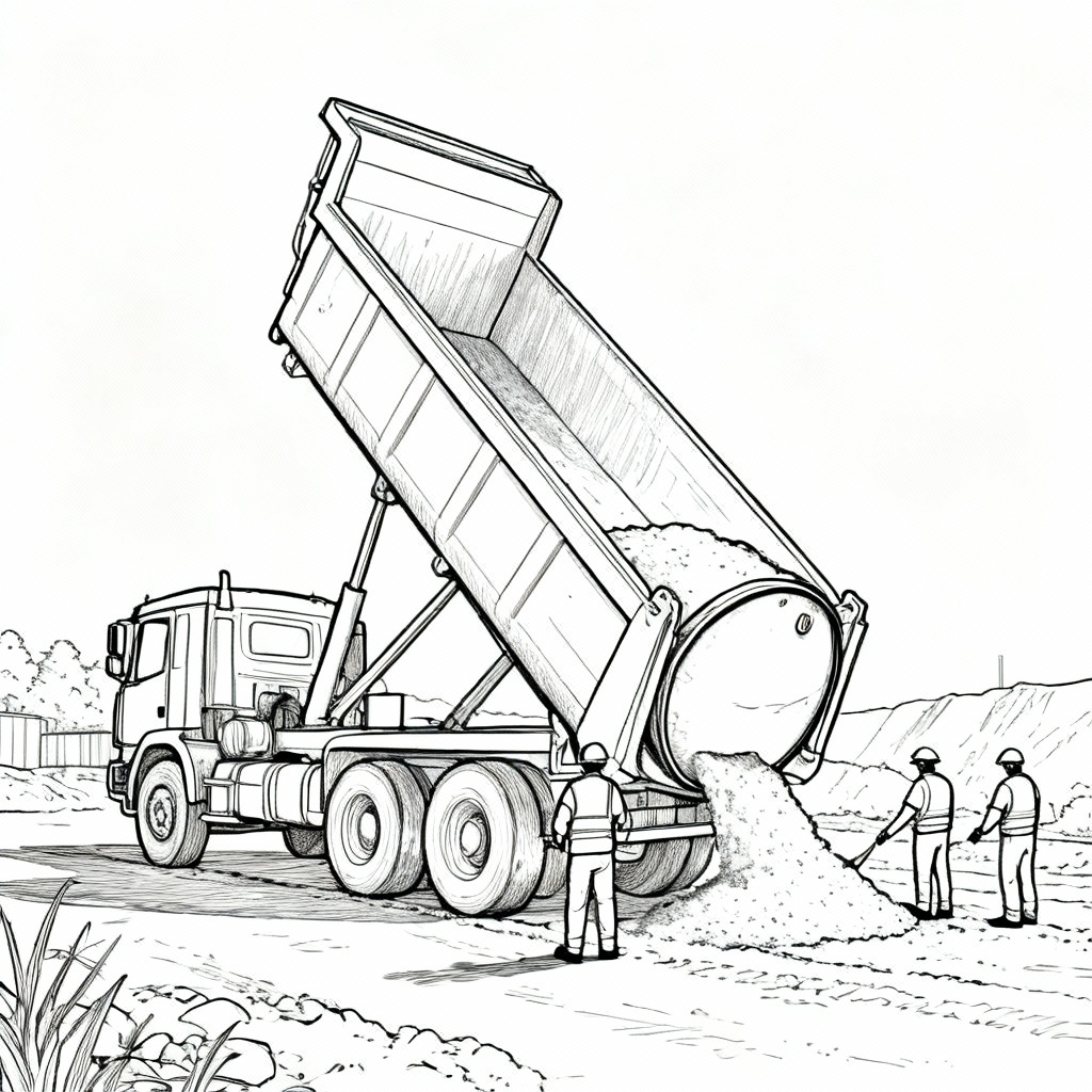 Cement Truck Coloring Page