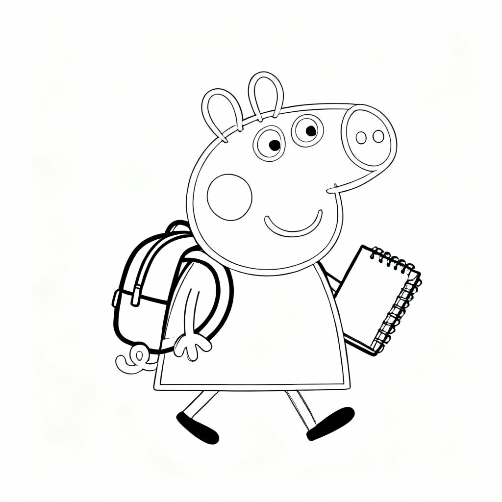 Peppa Pig School Coloring Page