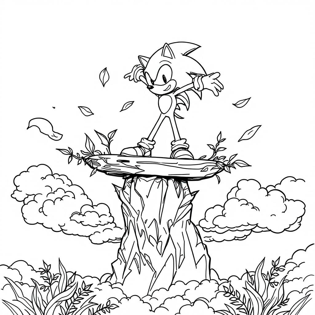 Lovely Sonic Coloring Page