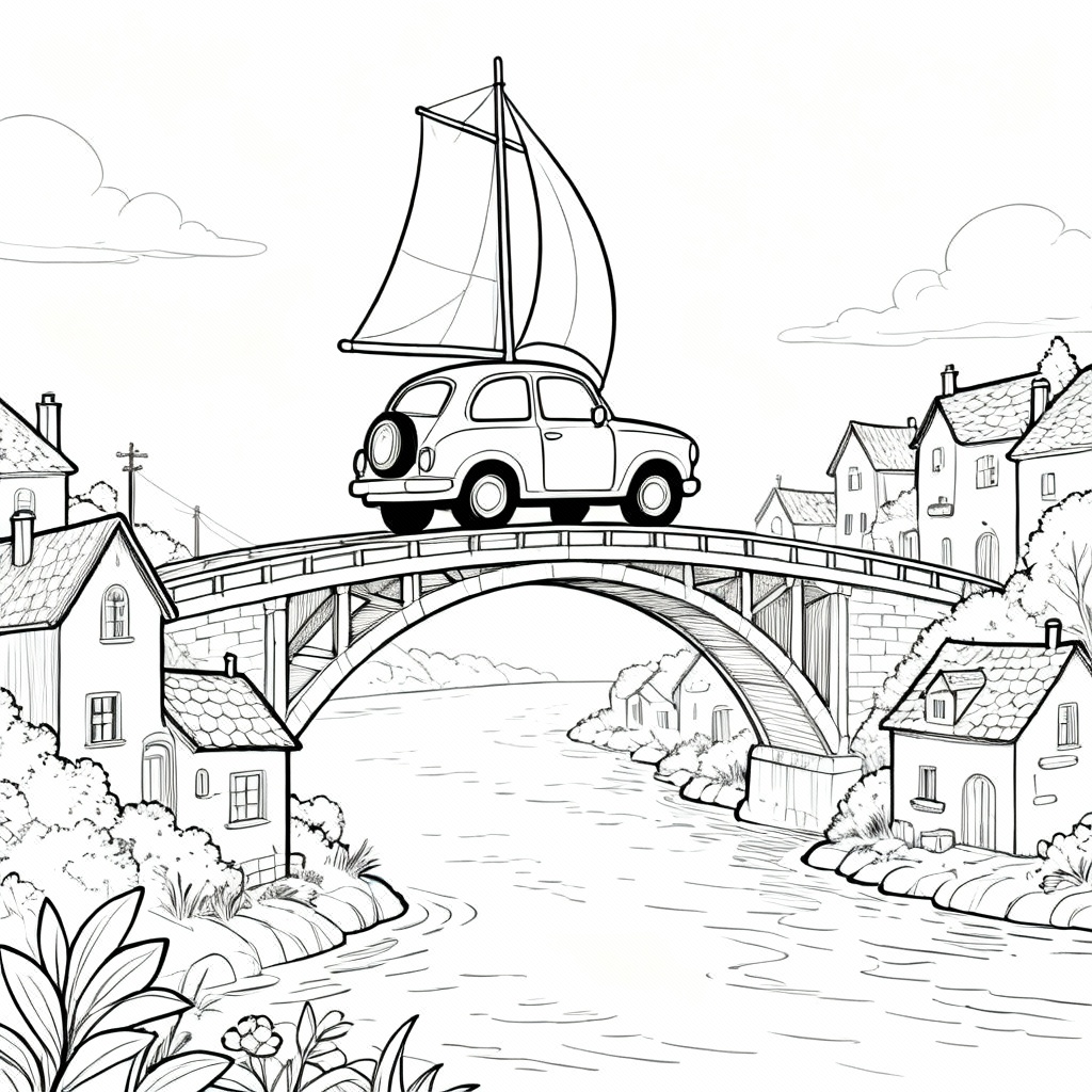 Adventure Car Coloring Page