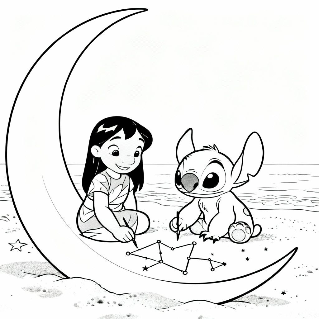 Lilo Moon Coloring Page