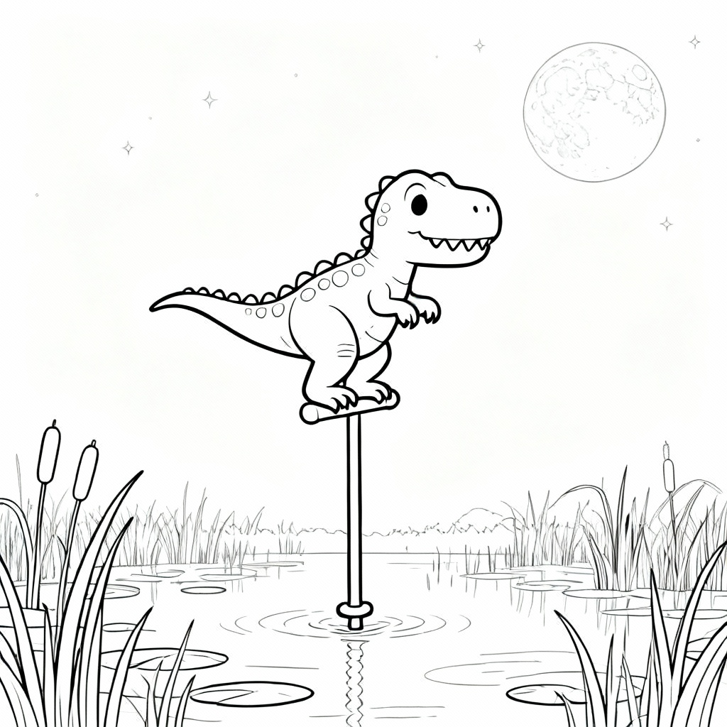 Tiny Dino Rex Coloring Page