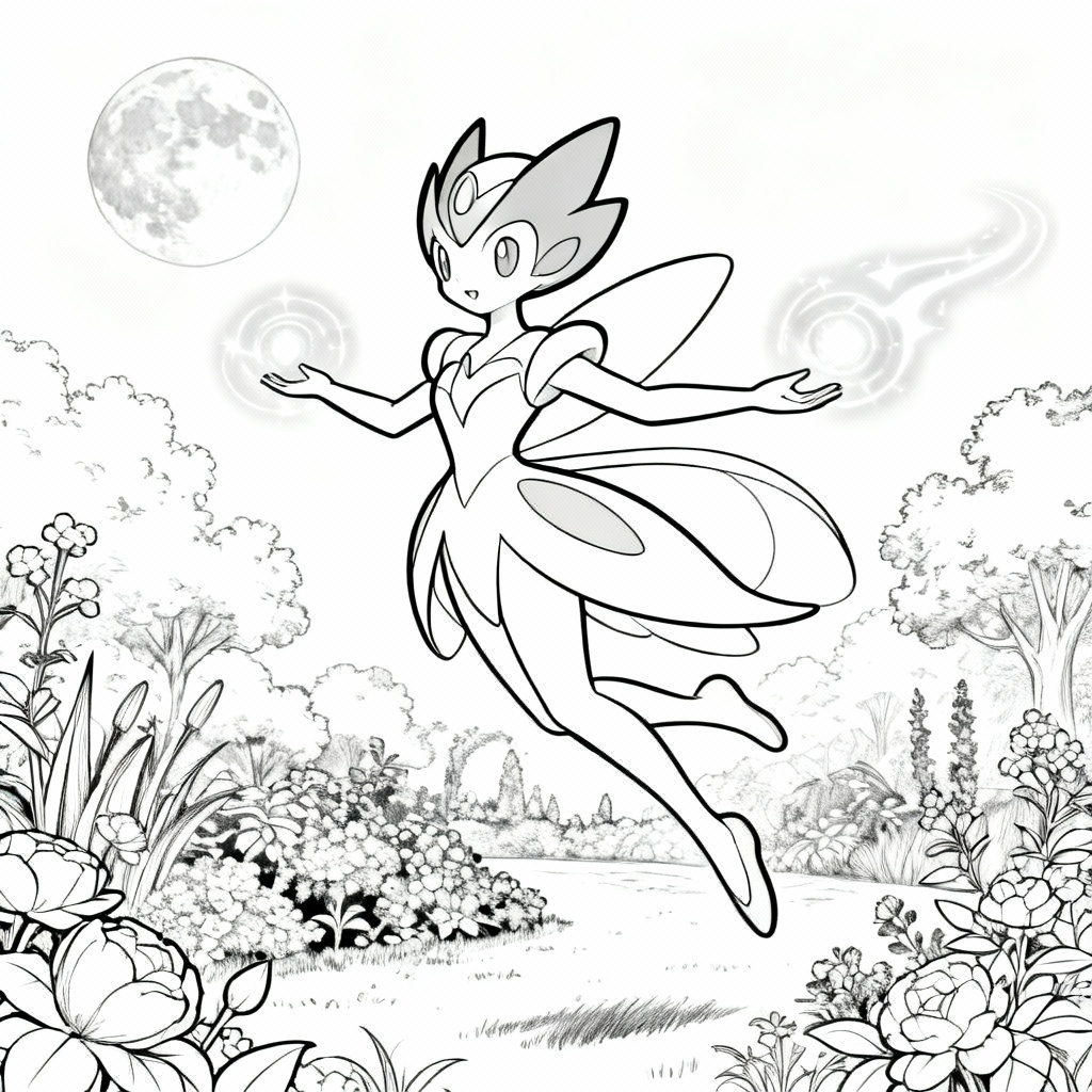 Gardevoir Moon Coloring Page