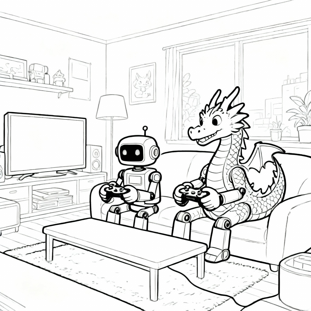 Pixel Pals Coloring Page