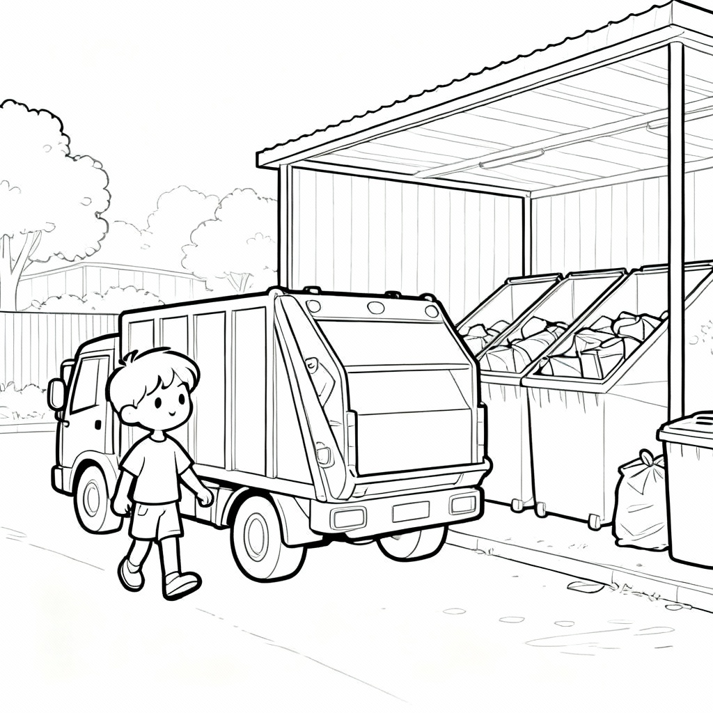 Garbage Yard Coloring Page