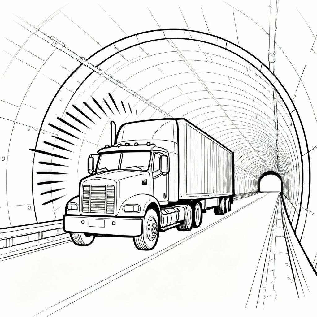 Park Semi Truck Coloring Page