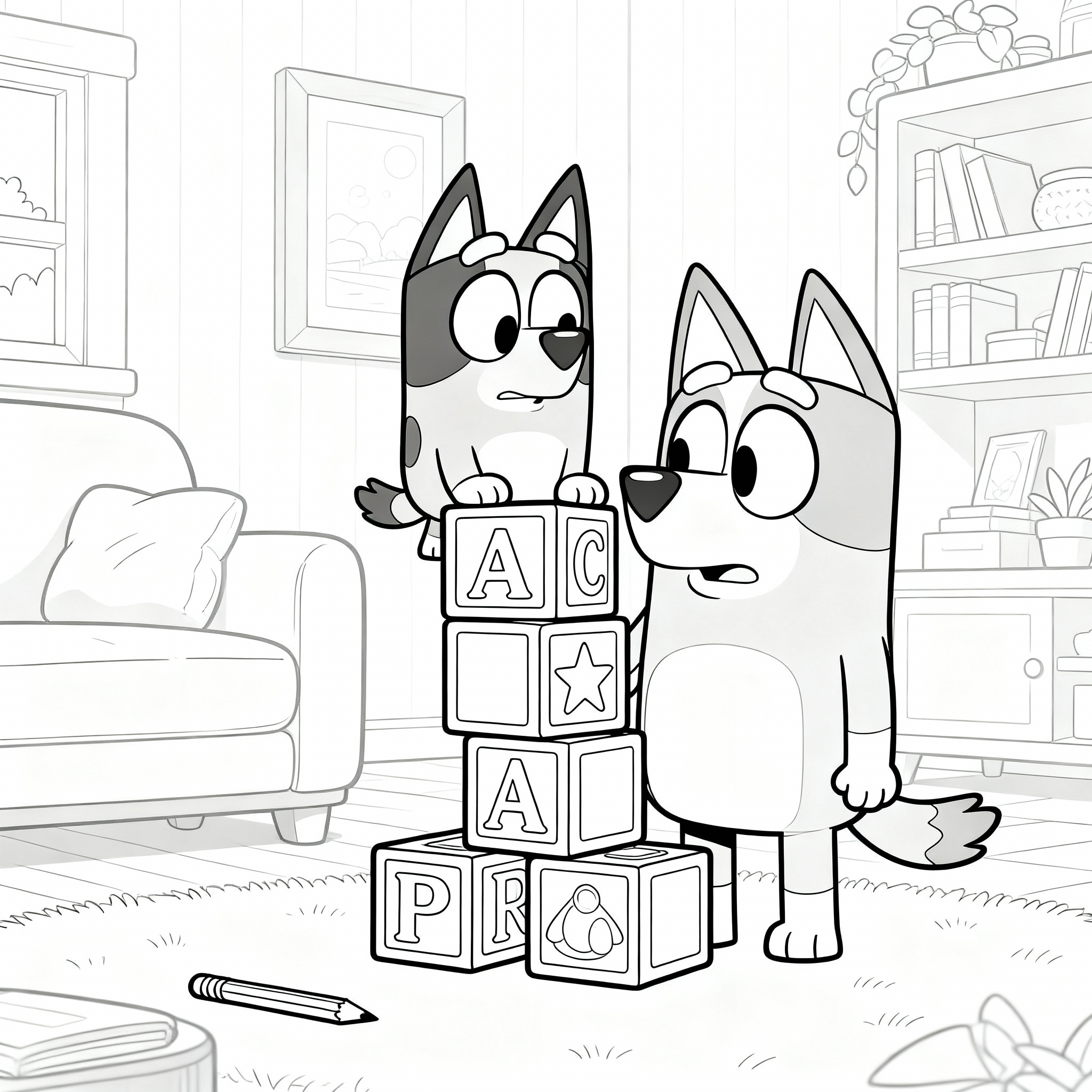 Delightful Bluey Coloring Page