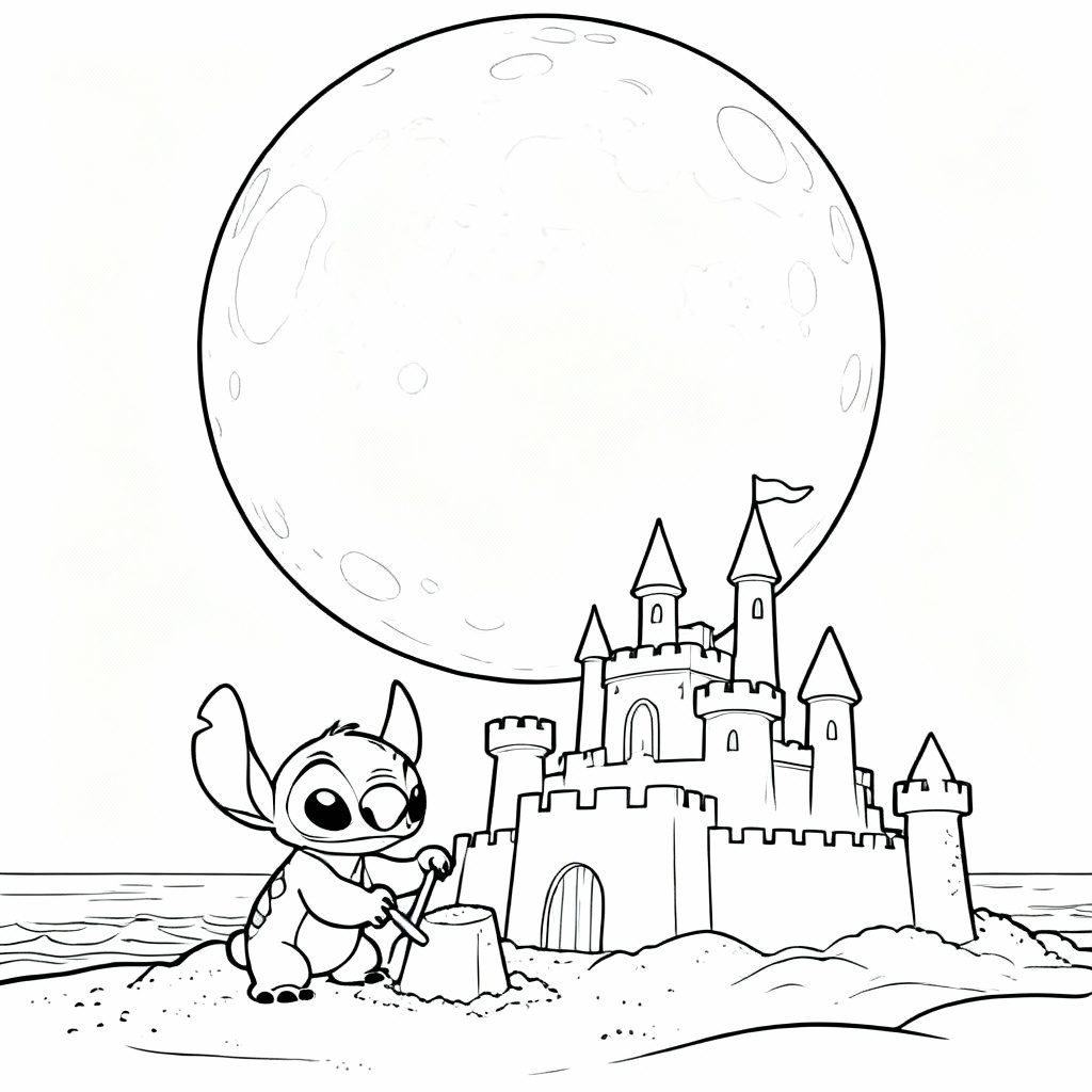 Lilo Moon Sand Coloring Page