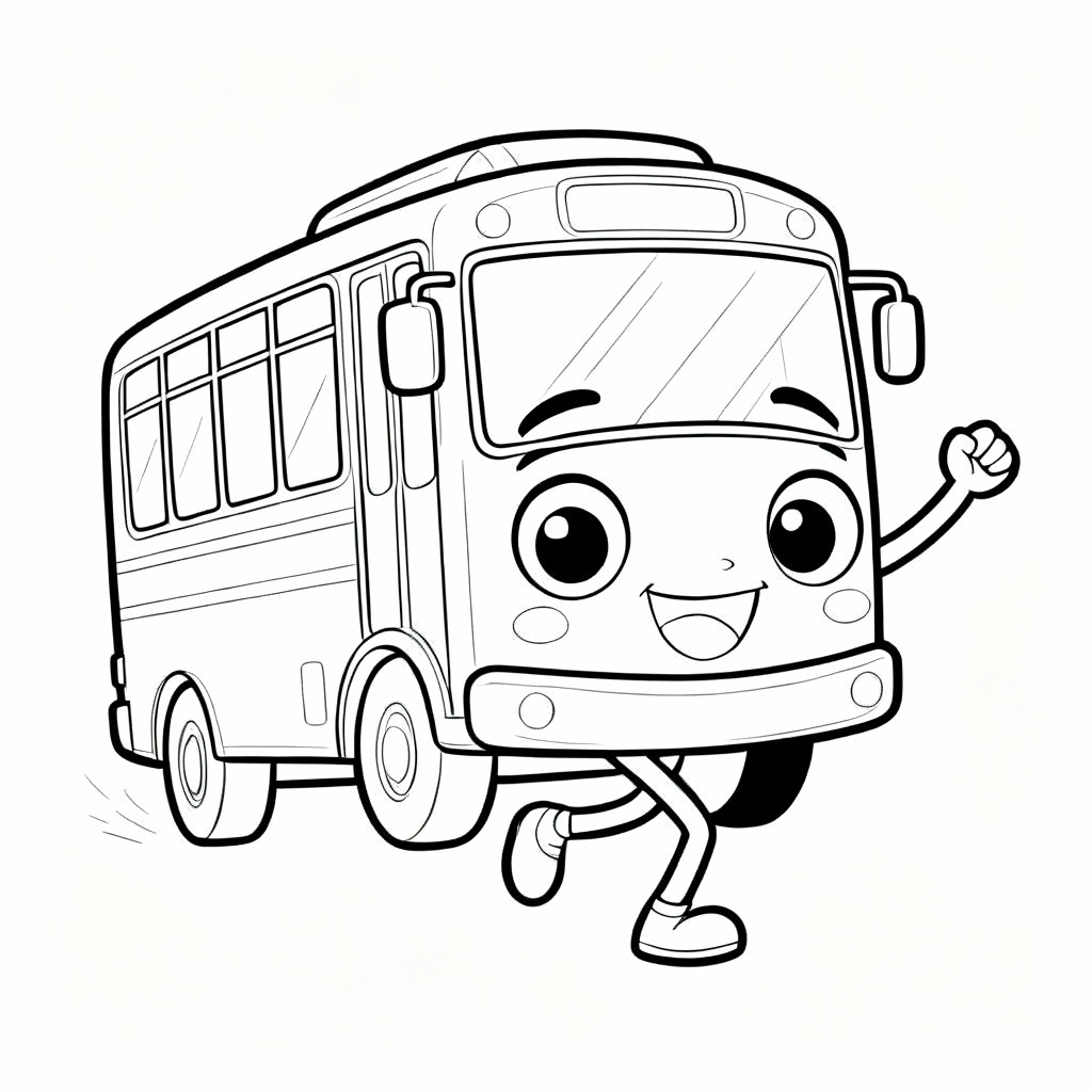 Dancing Bus Coloring Page